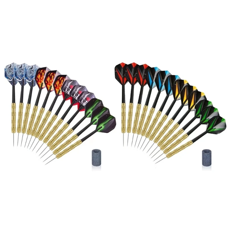 

652D Darts Safe Darts 12Pcs 14 Grams Professional Safe Darts Set Steel Tip Iron Barrels with Plastic Shaft and PET Flight