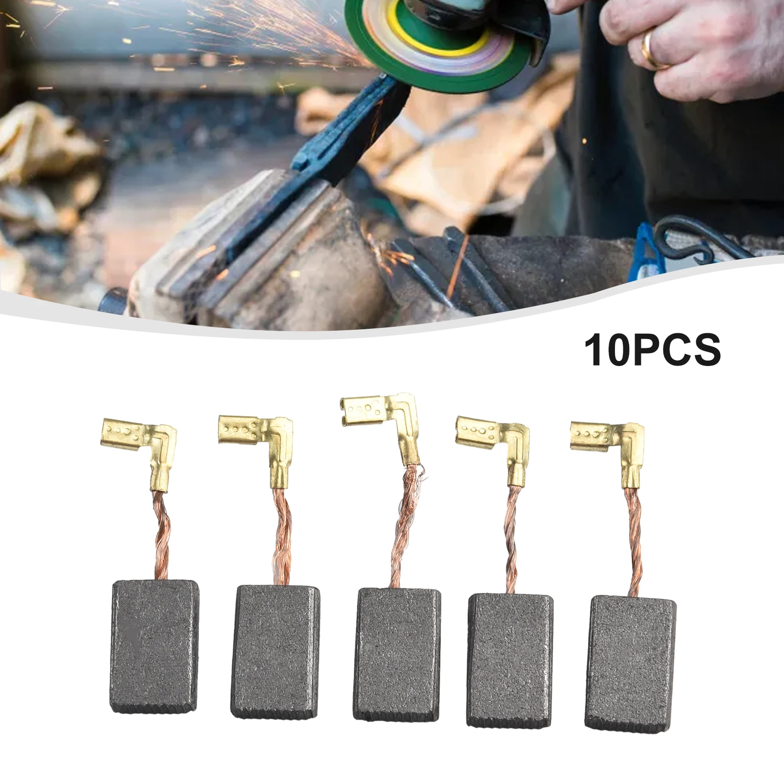 

10Pcs Carbon Brushes Motor Carbon Brushes Set Electric Hammer Drill Brush Cutting Polishing Machine For 100-Type Angle Grinder