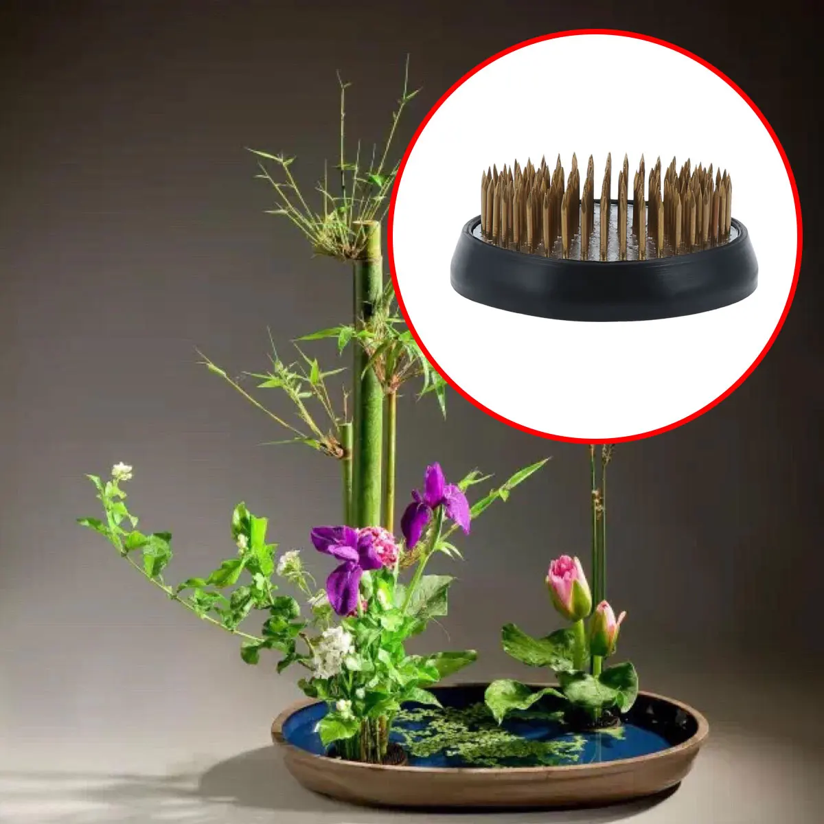 

6 Cm Copper Needle Flower Arranger Arranging Accessory Holder Supply Arrangement Round Frog Golden Tool