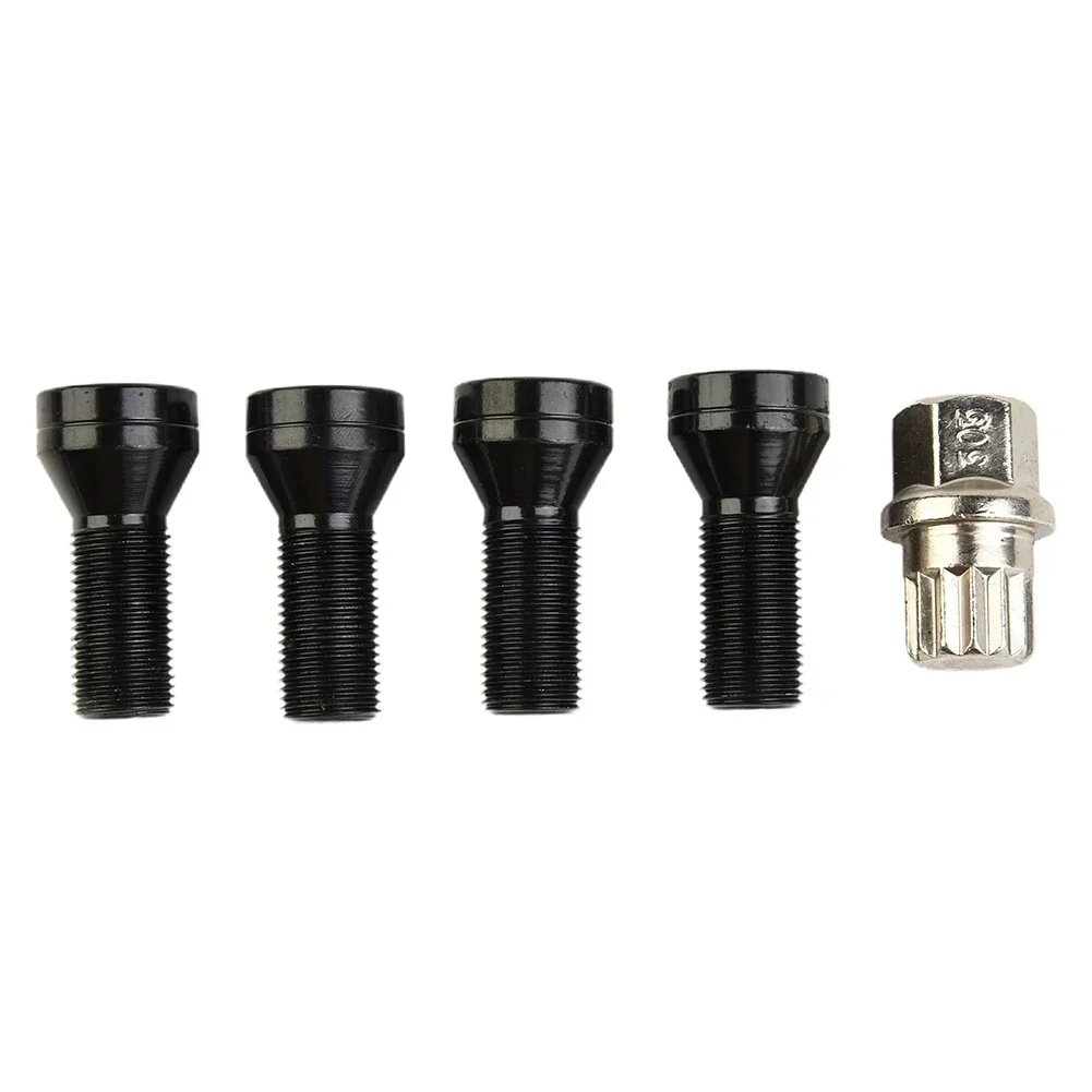 4Pcs M14x1.25 M12x1.5 Wheel Locking Bolts Steel Lug Bolt Nut With Key For BMW MINI R50 2/4/5/6/7 Series X3 Repair Tool