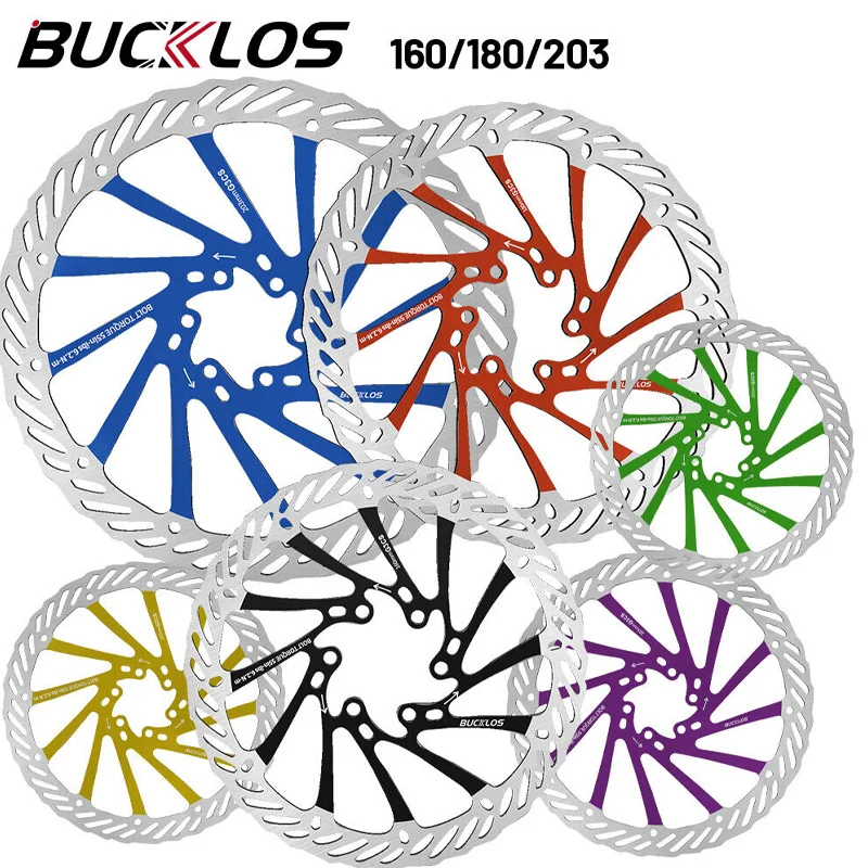 BUCKLOS 160/180/203mm przedni tylny rowerowy wirnik hamulca tarczowego rozpraszanie ciepła MTB rower szosowy wirnik hamulca G3CS hamulce hydrauliczne wirnik