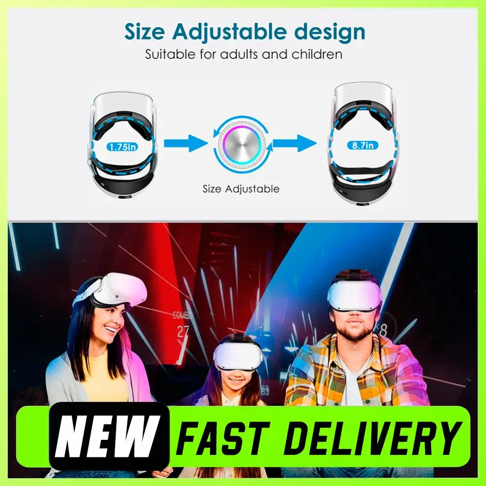 RGB حزام الرأس بطارية قابلة للتعديل حزمة النخبة حزام البطارية 8000mAh تمديد 8h وقت اللعب ل Meta/Oculus Quest 2 ل Meta Quest 2 #4