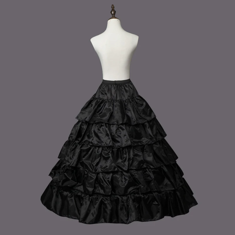 4 Hoops 5 Lagen Baljurk Petticoats Zwarte Petticoat Crinoline Onderrok Grote Ruche Bruiloft Accessoires Tule Onderrokken