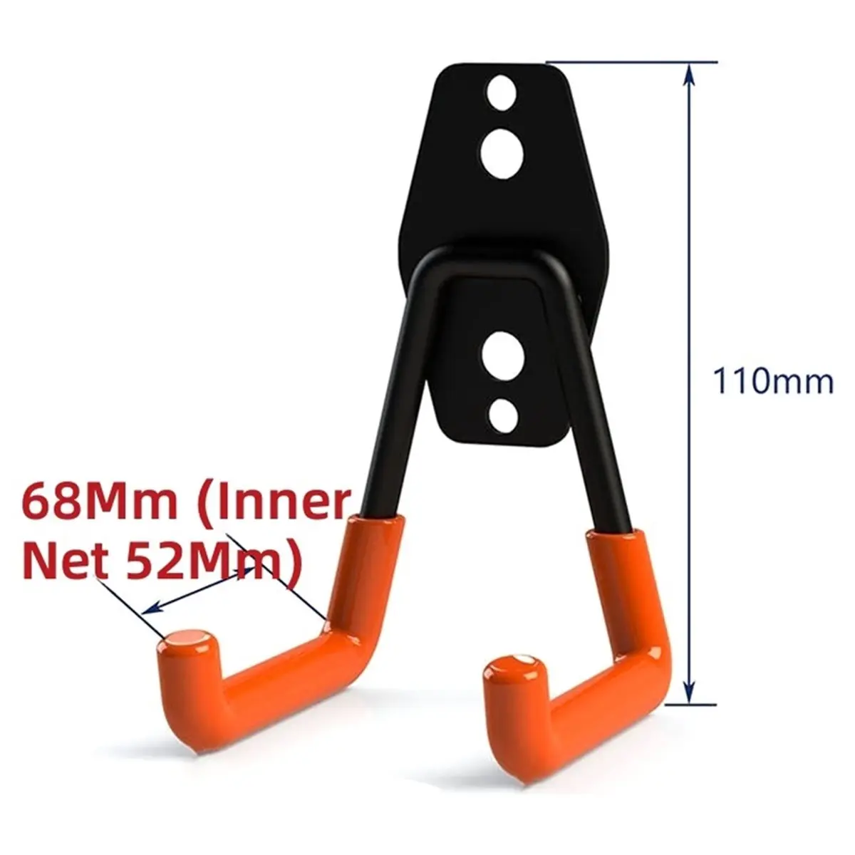 6 Pcs Heavy-Duty Wall Hooks, Suitable for Garage and Garden Storage, Strong Grip, Space-Saving, for Bicycles, Ladders