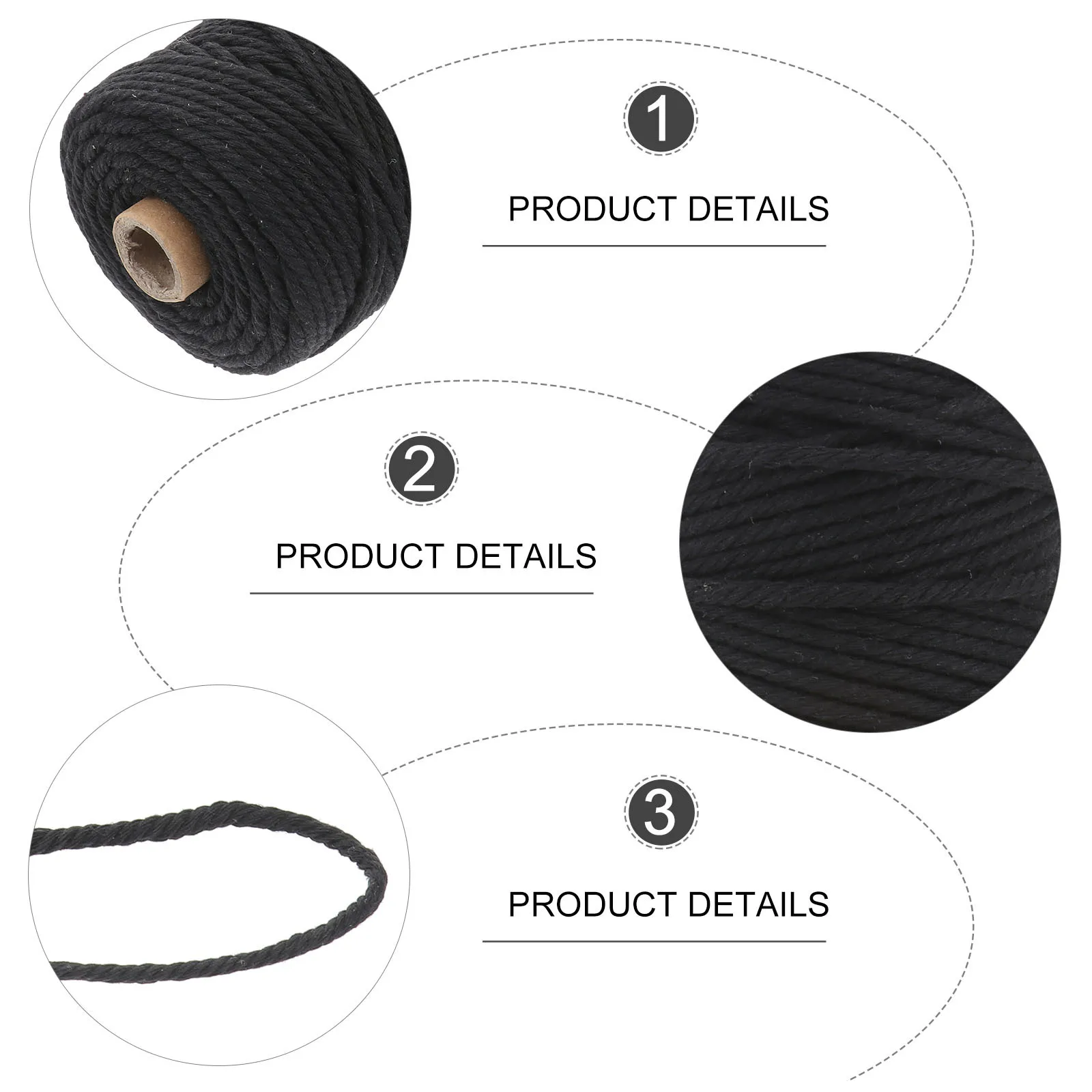 1 قطعة 100 متر 3 مللي متر حبل القطن للحرف اليدوية الطبيعية غير الملطخة مضفر الموضوع مكرميه لتقوم بها بنفسك نسيج التوتير ملزمة قابلة لإعادة الاستخدام