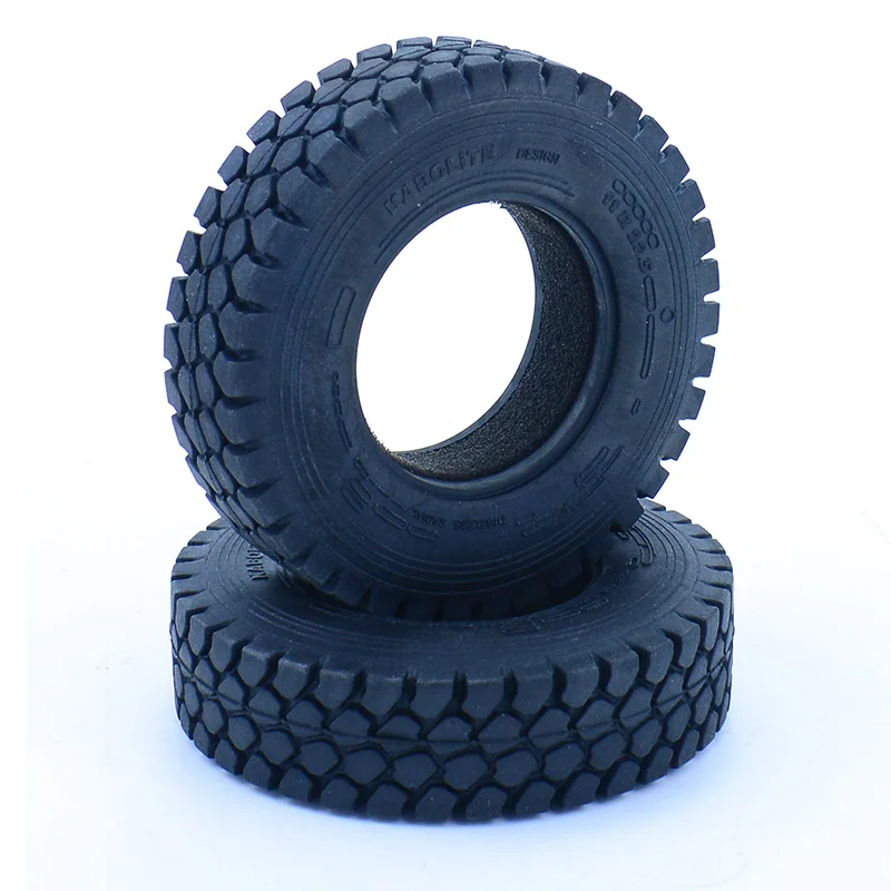 2pcs RC Dump Truck Simulation Rubber Tire 23/28mm Width Tyre for 1/14 Tamiya SCANIA 770S R620 VOLVO BENZ Arocs MAN TGX LESU Car