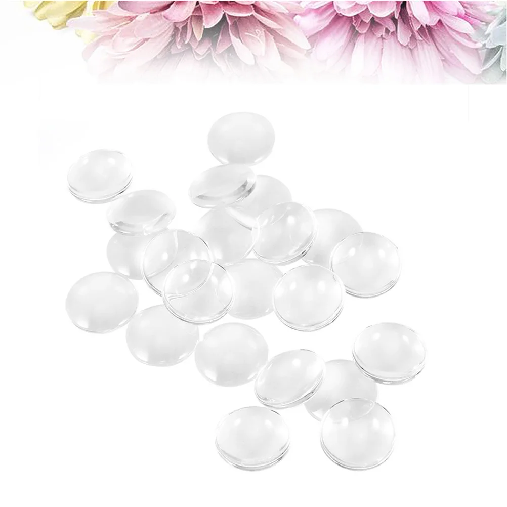 100 قطعة كبوشن زجاجي 25 مللي متر بلاط مستدير واضح لتقوم بها بنفسك صنع المجوهرات المعلقات الحرفية المفاتيح قلادة بروش الخرز اكسسوارات