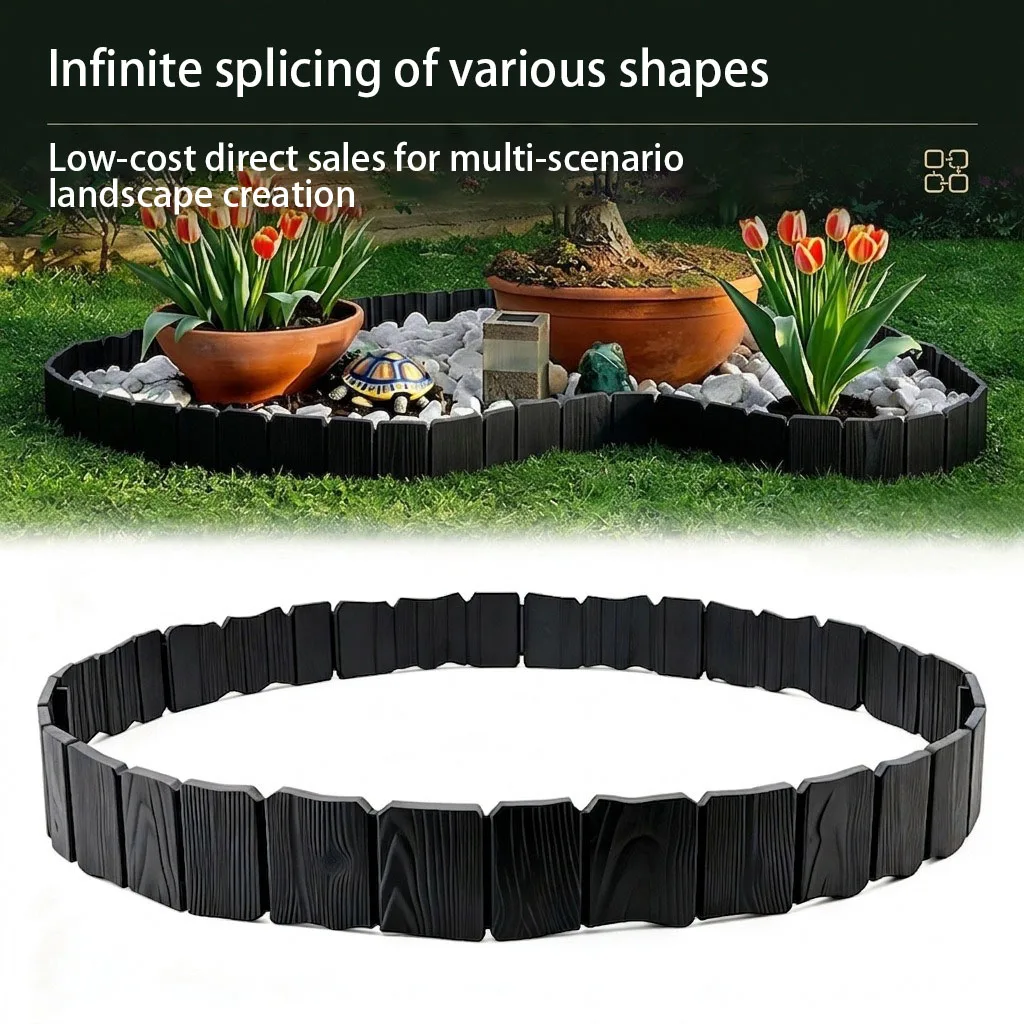 Valla de Madera Plástica Compuesta, Valla de Jardín, Valla de Partición, Recinto para Patio y Césped