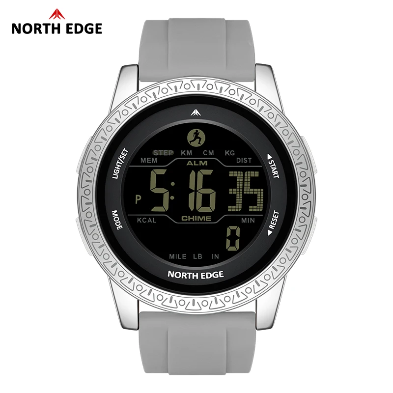 NORTH EDGE NEW APOLLO Men's Digital Watch Sports Waterproof 50M Wristwatches Dual Time Pedometer Stopwatch Alarm Clock For Women