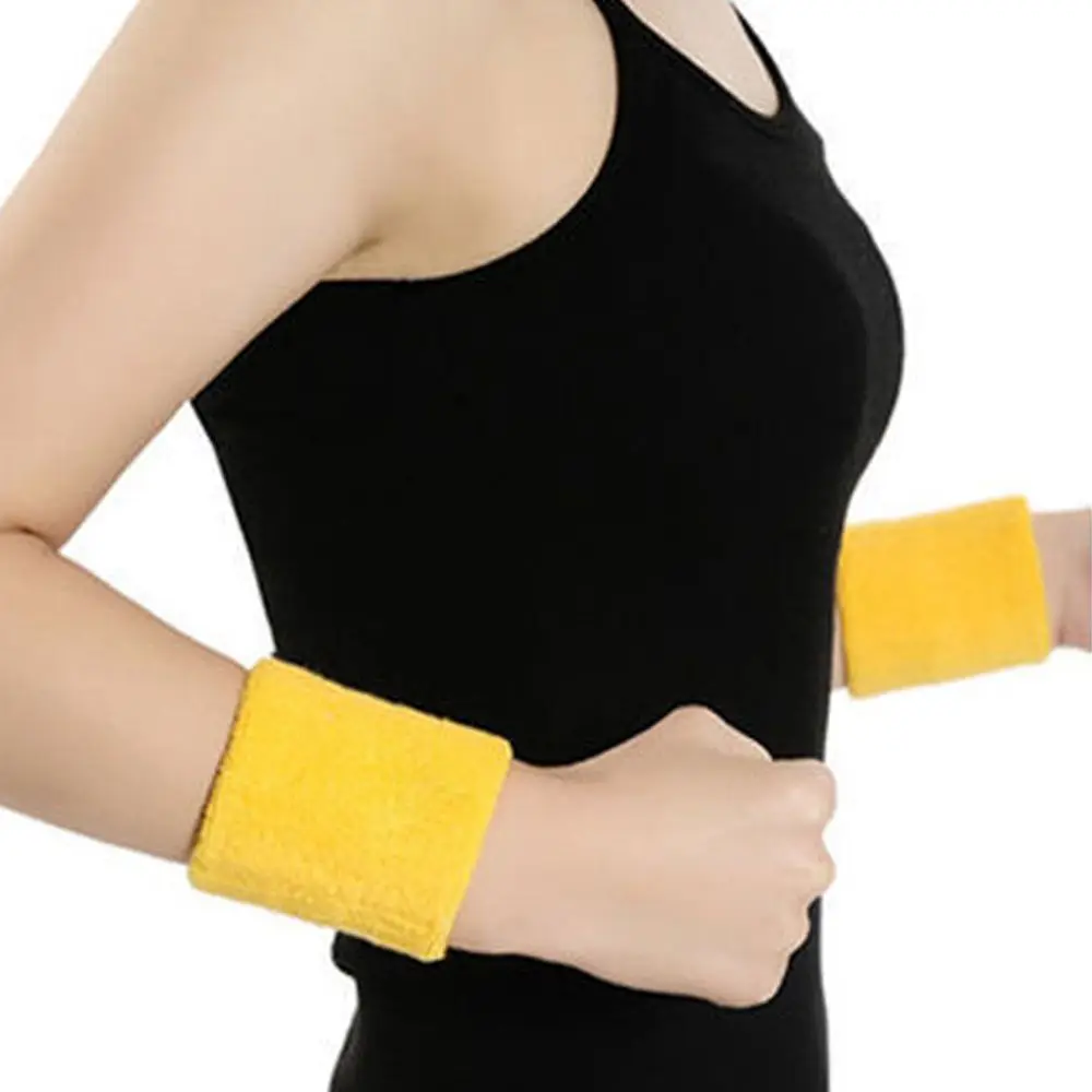 Elástico unissex moda cinta de pulso algodão pano ginásio esporte tênis badminton sweatbands pulseira guarda pulso alça mão