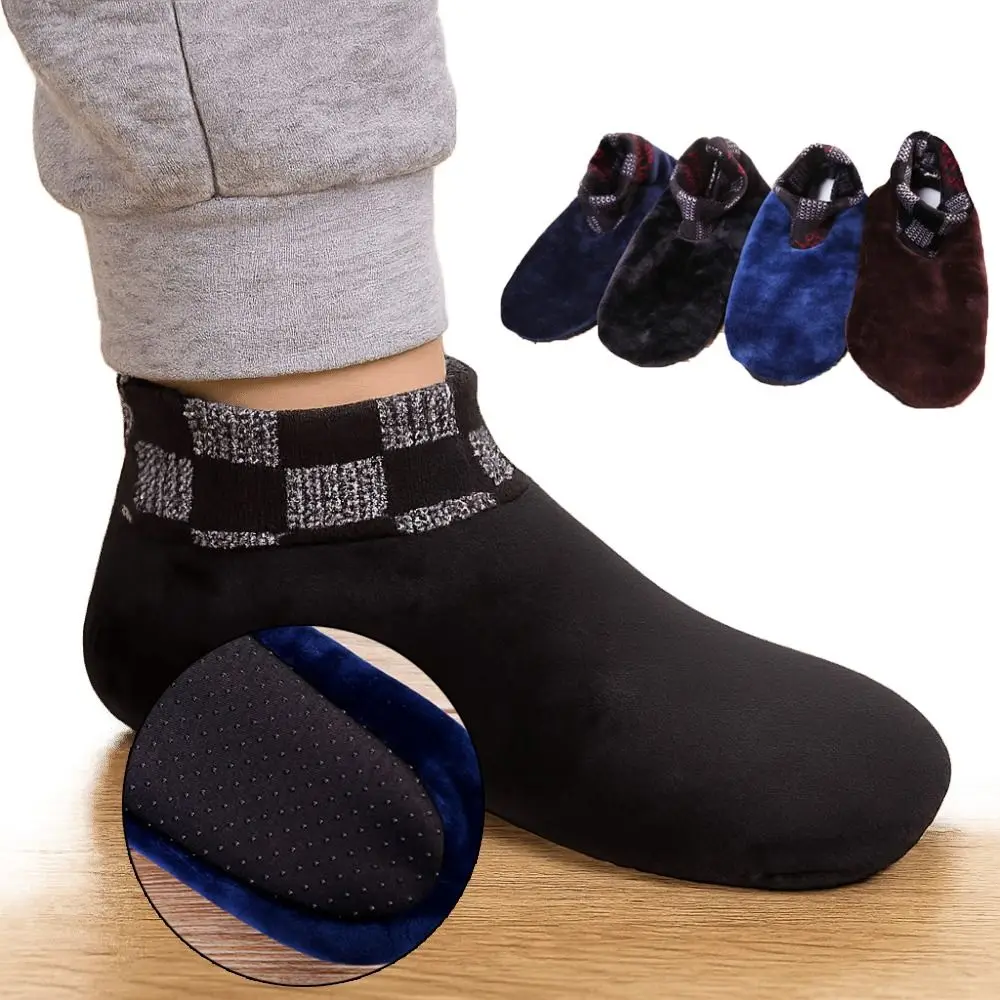 موضة شتاء دافئ المنزل السرير جورب القطبية الصوف داخلي عدم الانزلاق Sockings مرونة الحرارية رشاقته جوارب يمكن السير بها على الأرض للنساء رجل #4