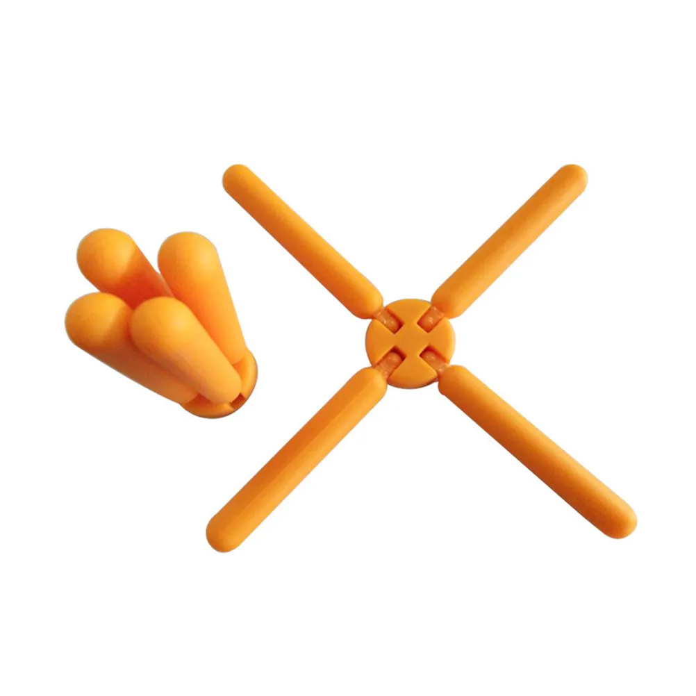 Cross-Shaped Silicone Folding Placemat Cell Phone Stand 10.2x3.6x3.6cm Heat Resistant Coaster Pot Pad Dining Table Placemat