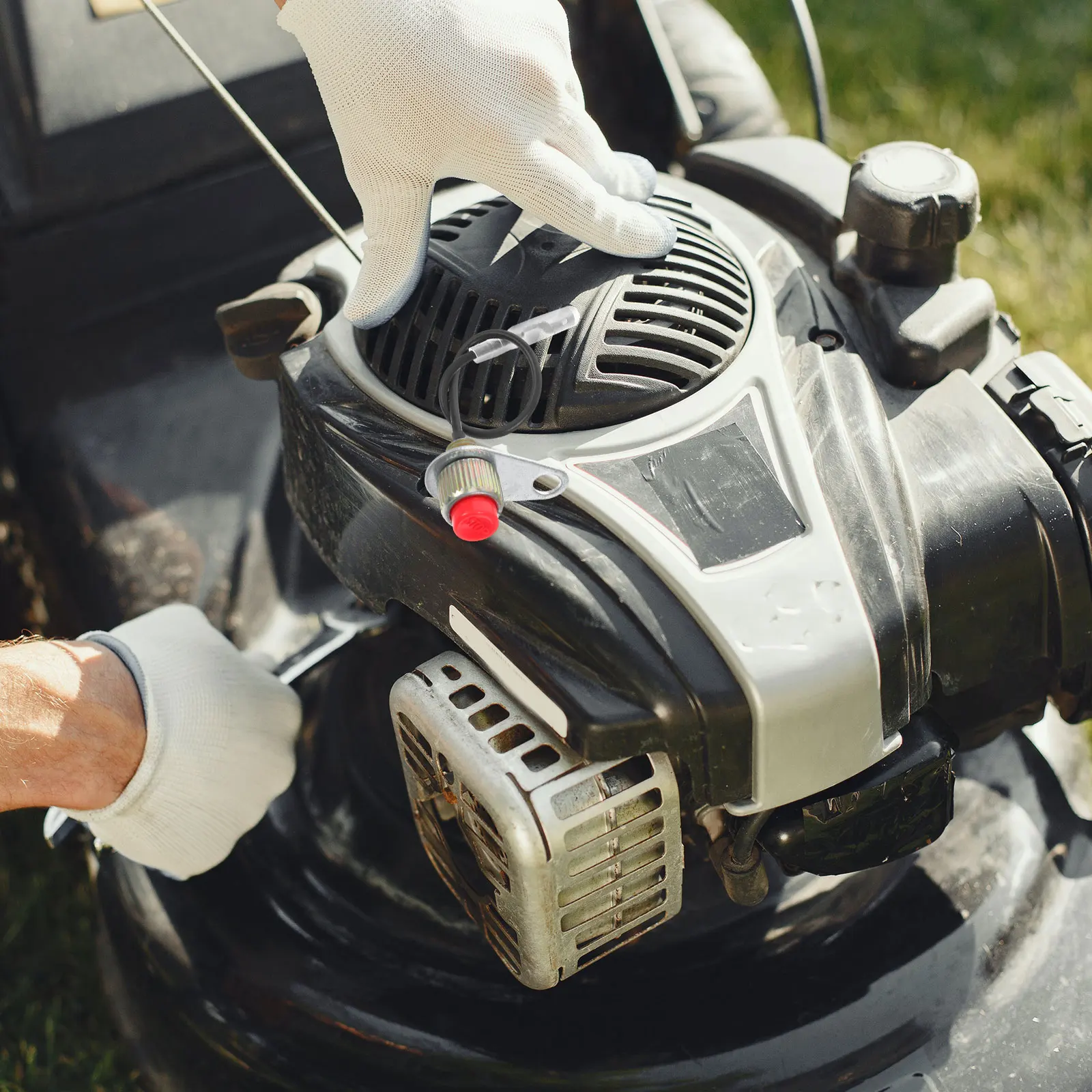 

4Pcs Garden Mower Ignition Switch Protective on Off Stop Replacement Lawn Mower Parts Trimming Control Accessory