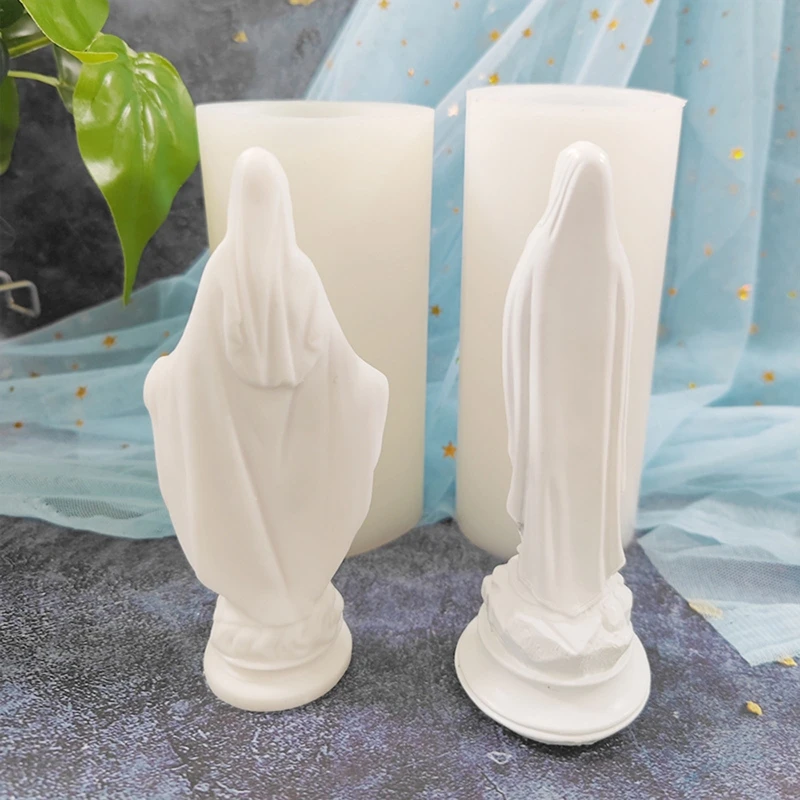 Sugarcraft Mould 3D Virgin-Mary Shape Cookie Cutters Cartoon Gift Food-grade Silicone Cake Plunger Cutter Chocolate Mold