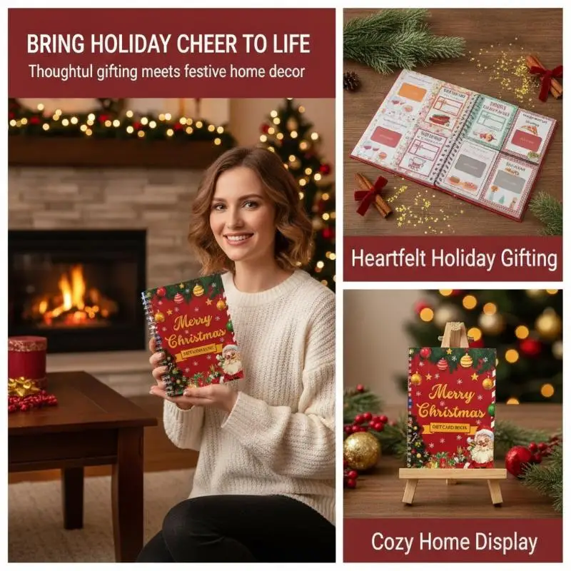 Spiral-Bound Christmas Gift Card Book Festival Christmas Gifts For Teenagers Greeting Card Organizer Greeting Cards Holder