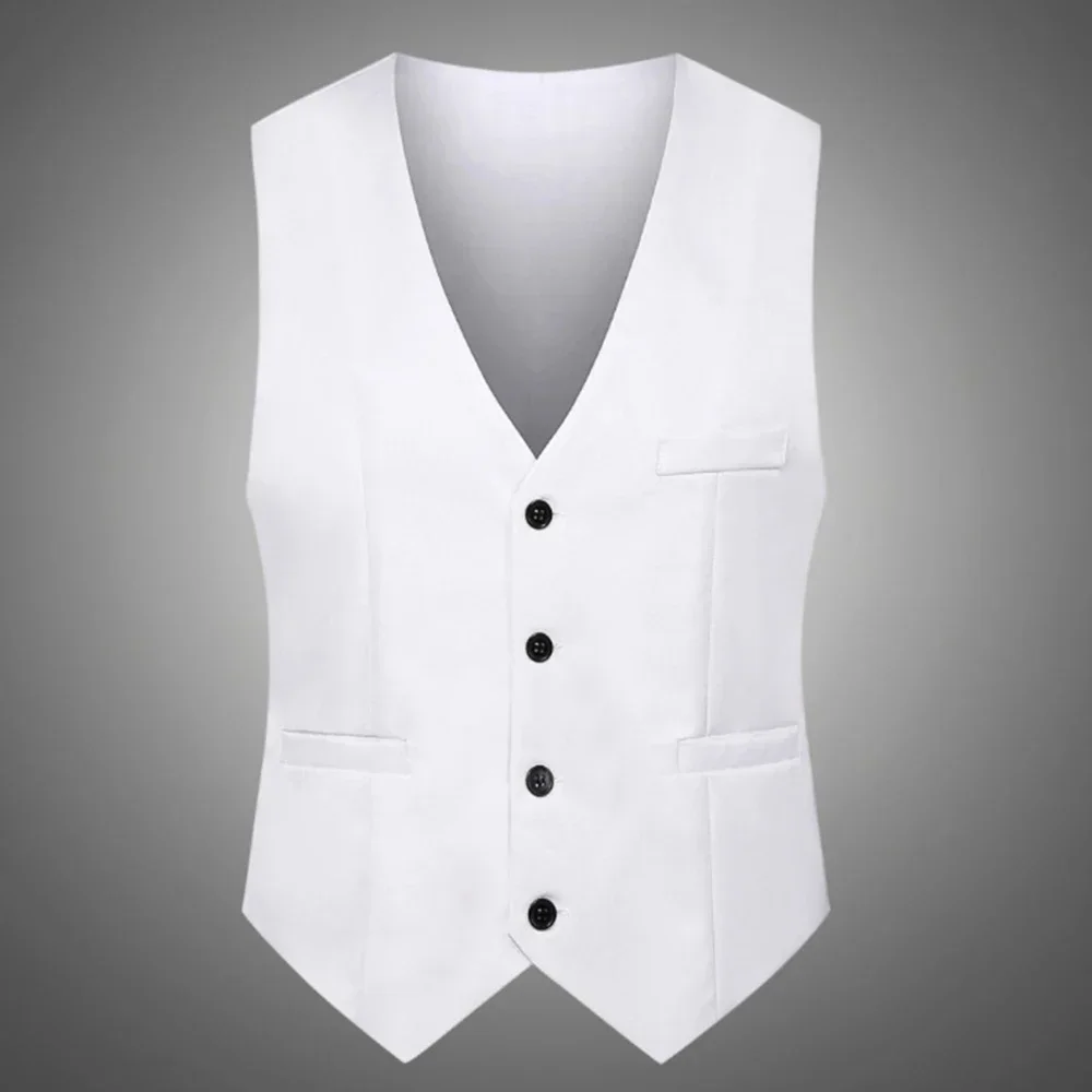 

Clothing Mens Vest Slim V-Neck Double-breasted Formal Sleeveless Waistcoat Winter Work All Seasons Autumn Business