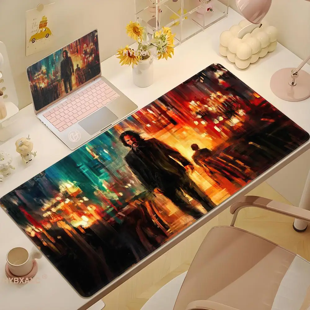 John Wick Mousepad Non-slip Lockedge Office Student Gaming Thickened Large Writing Pad Cushion 100x50