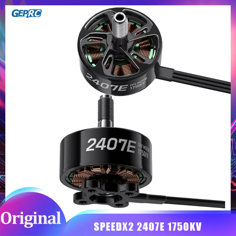 GEPRC SPEEDX2 2407E Motor 1750KV alto par baja potencia uso adecuado para 5-6 pulgadas Racing FPV Quads Racing RC Drone multicóptero