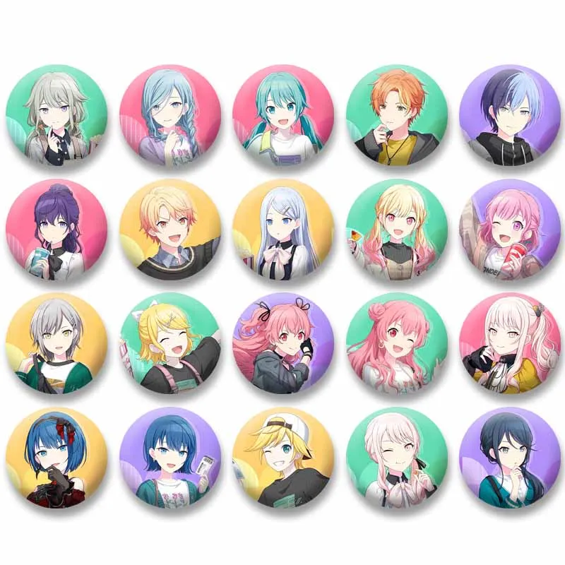 لعبة الموسيقى Pjsk العجائب X شوتايم دبابيس التلبيب لطيف الكرتون تينما تسوكاسا كاميشيرو روي زر دبابيس شارات الهدايا والمجوهرات