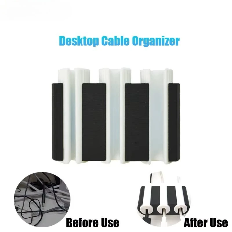 

New Lightweight Cord Management Holder Rotating Fixed Multifunctional Cable Manager 3-Slots Mini Desk Cord Clip