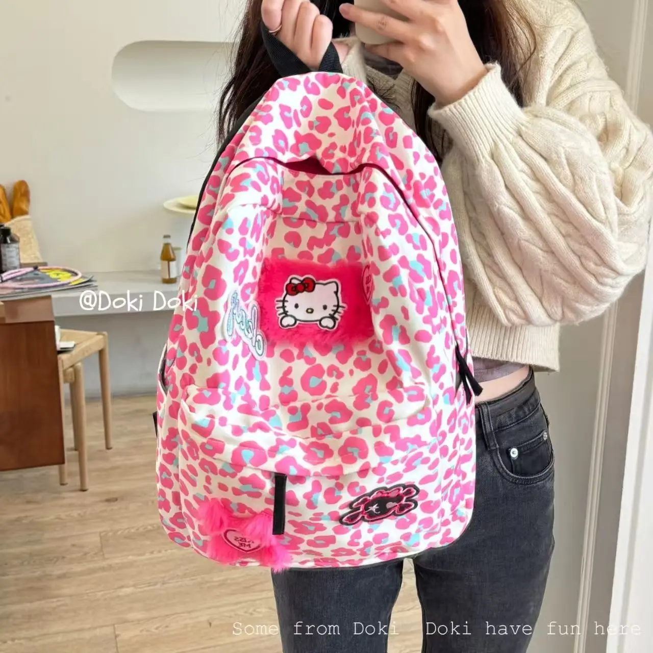 Hello Kittys Backpack, Kuromis Cinnamorolls Cute Daypack, Cartoon Anime Schoolbag Bag, Girl Casual Travel Commute Knapsack
