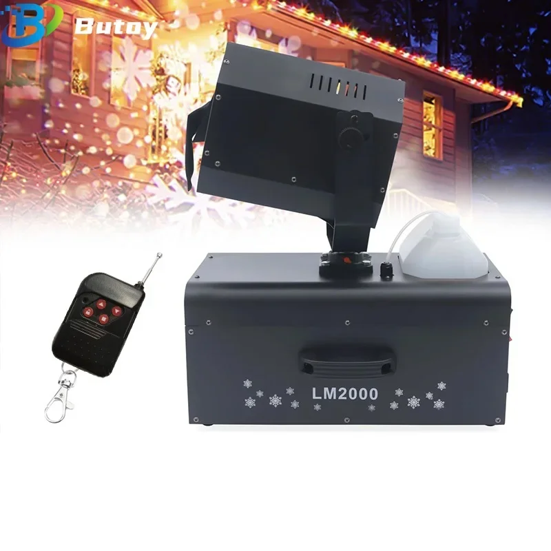 2000W Shaking Head Snow hine Outdoor Make Snow Cannon Christmas Party Snow Jet for Winter Stage Entertainment
