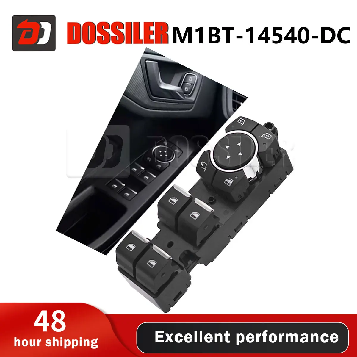

M1BT-14540-DC Dossiler Front Left Driver Side Controller Glass Regulator Button For Ford Focus 2019-2021 Window Control Switch