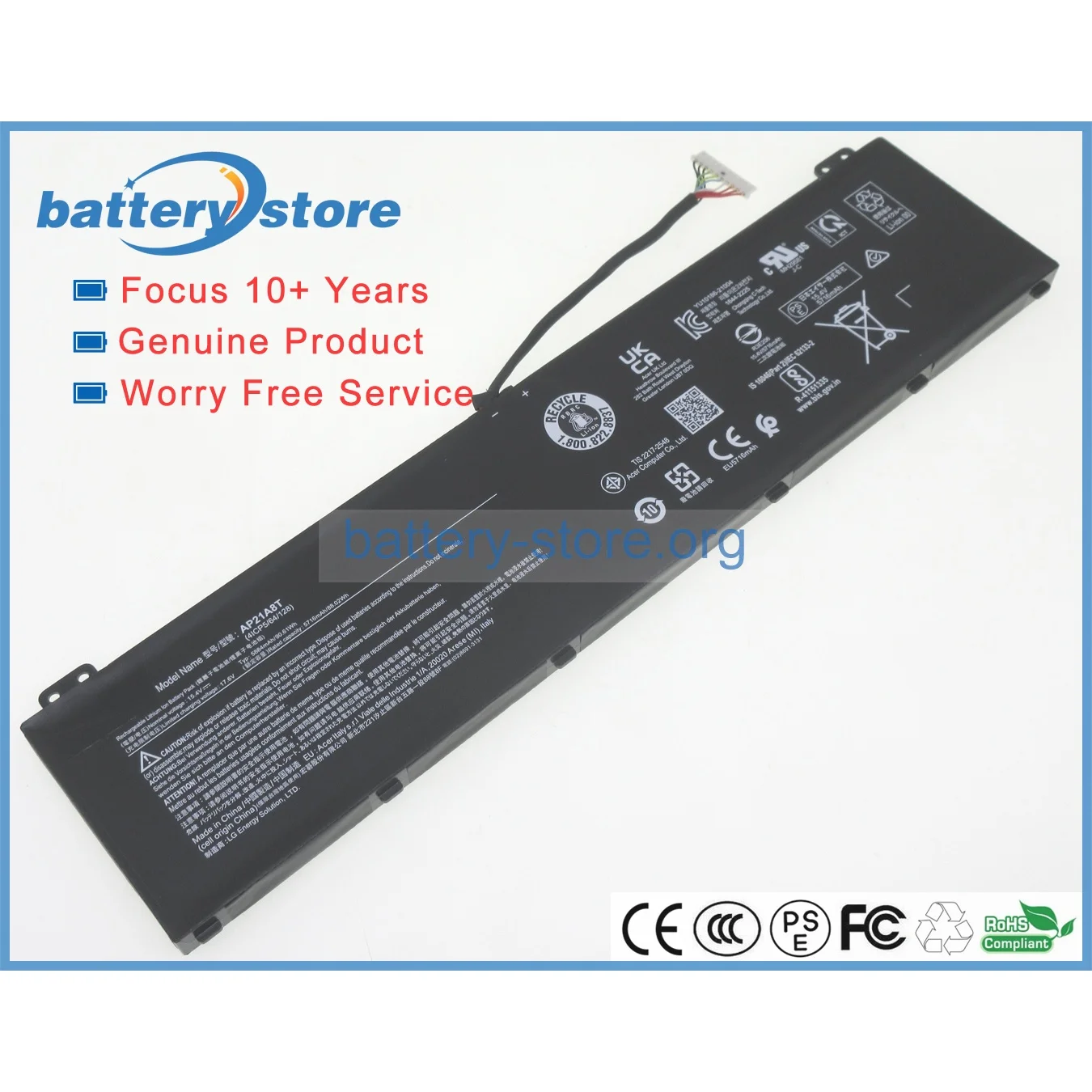 Genuine Original Laptop Batteries for AP21A8T,KT0040G014,Predator Helios 300 PH315-54-760S,300 PH315-55,300 -71SW,15.4V,8 Cell