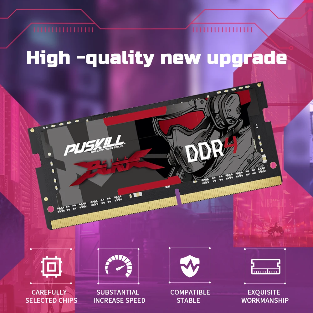 PUSKILL DDR4 Notebook Ram DDR3L 32GB 16GB 8GB 4GB 1.2V  3200MHz 2666MHz 2400MHz 1.35V 1600MHz 1333MHz  Sodimm Laptop Memory