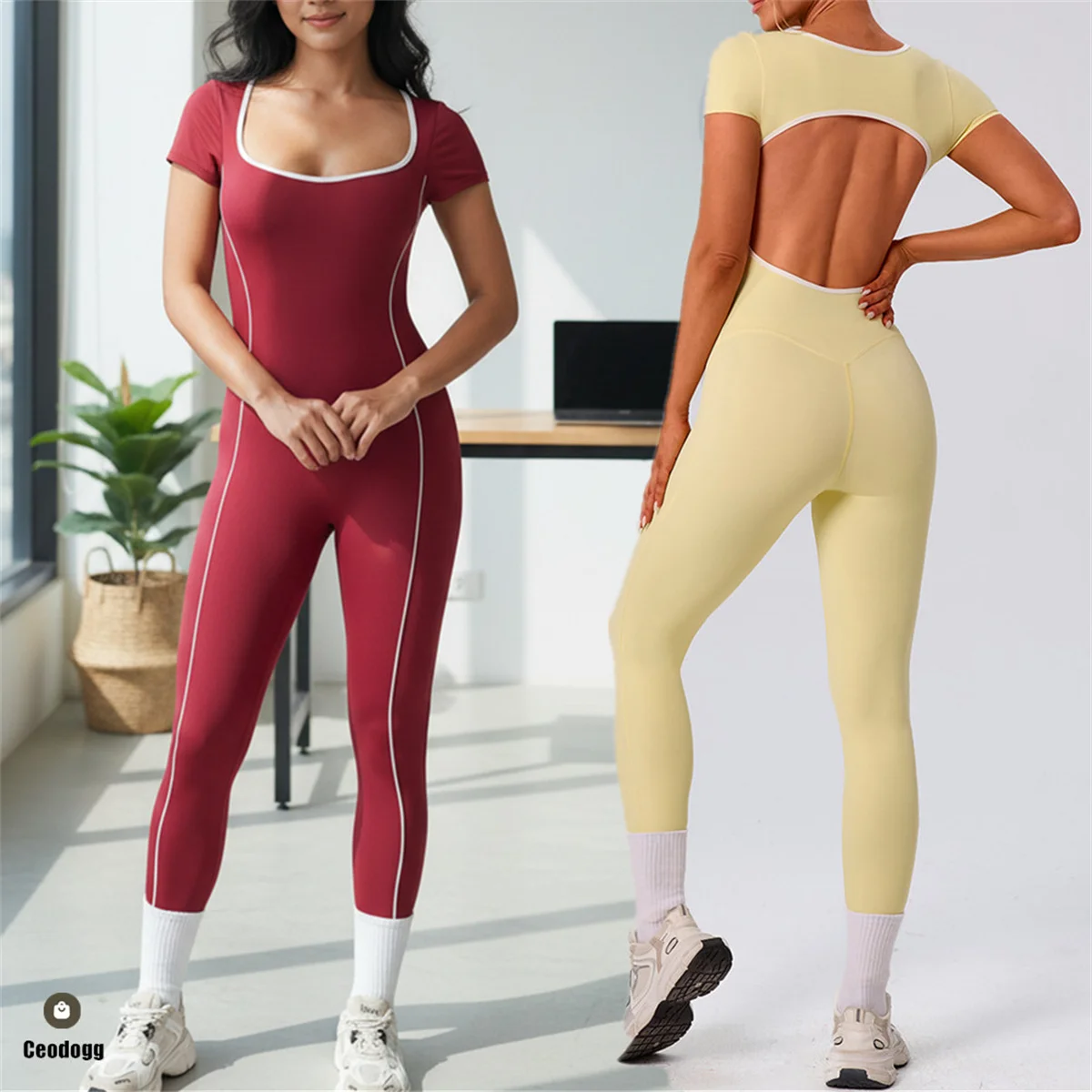 Pad One Piece Jumpsuit Yoga Set Fitness Sportswear Workout Legging Sports Bodysuit Gym Women Active Wear Clothes XP377