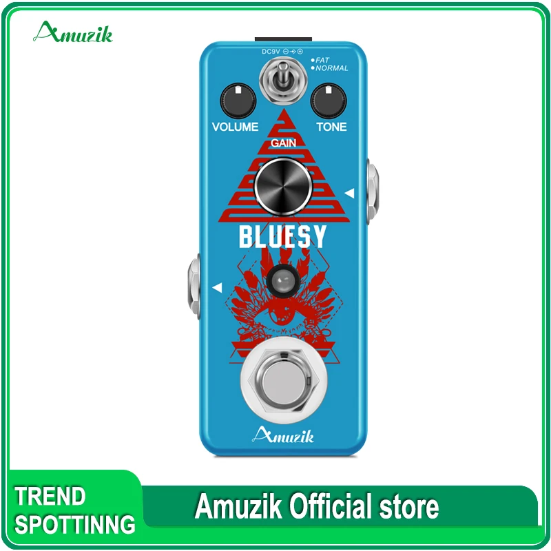 

Amuzik-Blues Guitar Effect Pedal Overdrive Vintage Vacuum Tube Amplifier, Maintains Perfect Frequency Respons True Bypass