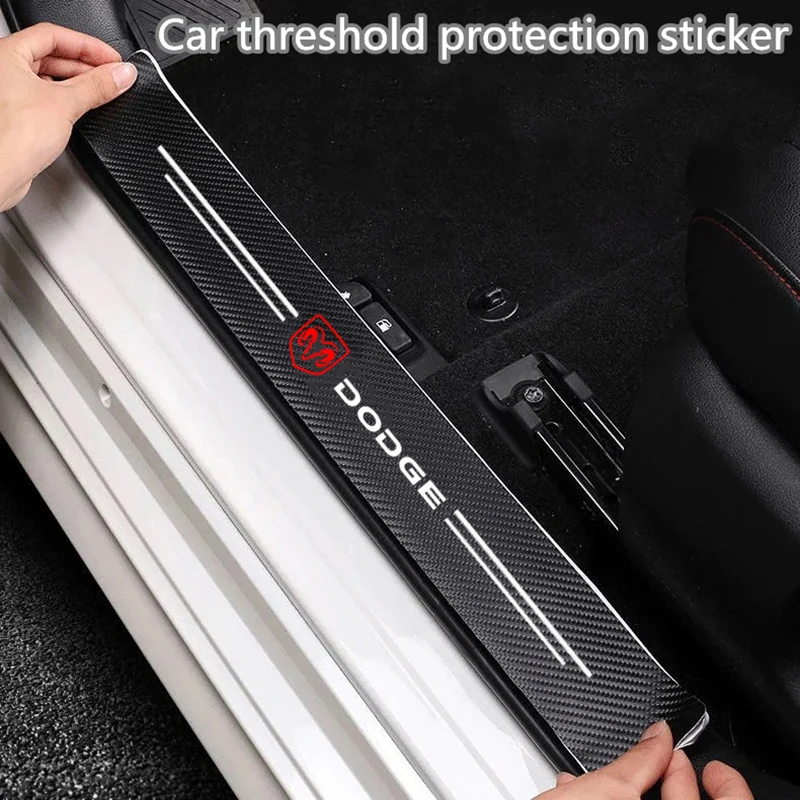 Carbon Fiber Car Trunk Bumper Protective Sticker for Dodge SRT NITRO Durango Caliber Viper Coolway CARAVAN JOURNEY Accessories view 5