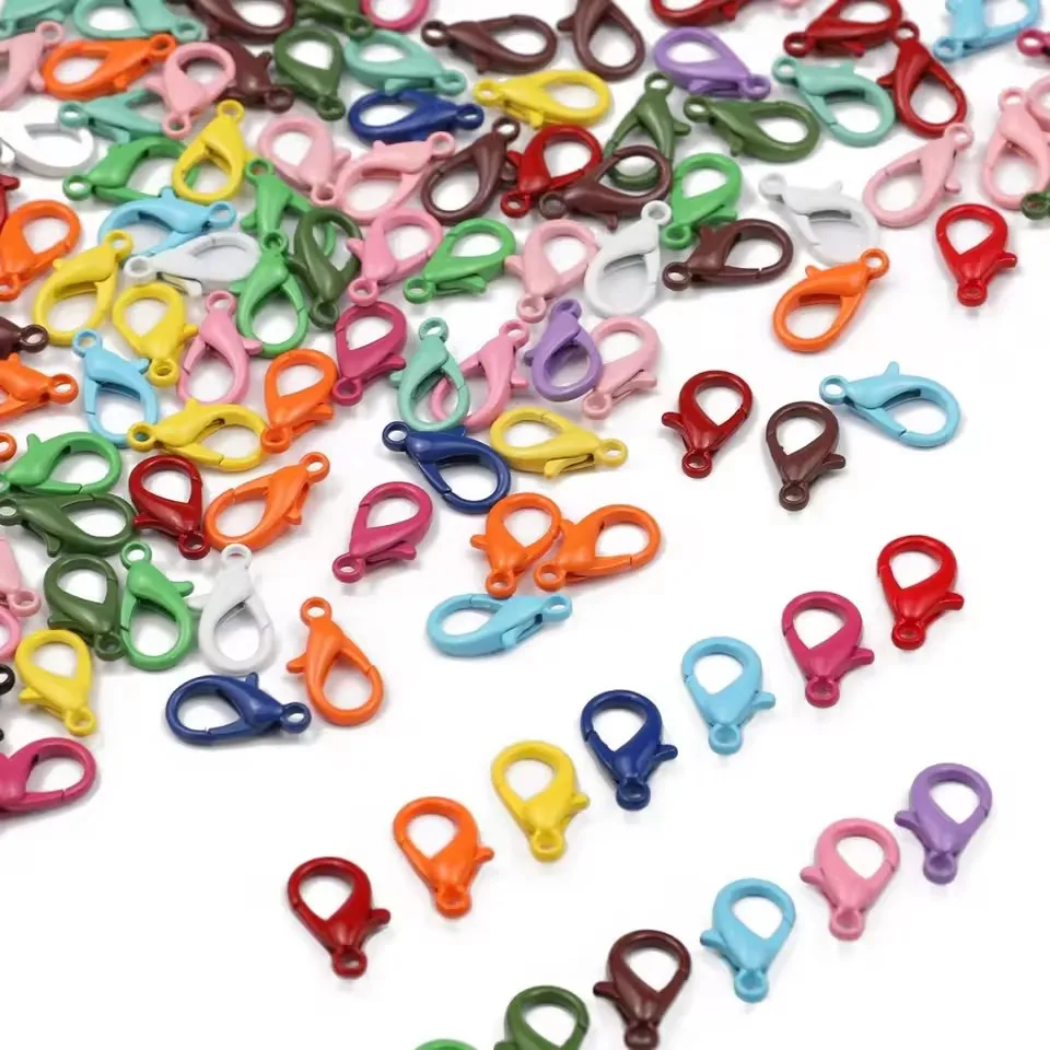 100pcs Colorful Lobster Clasps for Bracelets Necklaces Hooks Chain Closure Accessories for DIY Jewelry Making Findings
