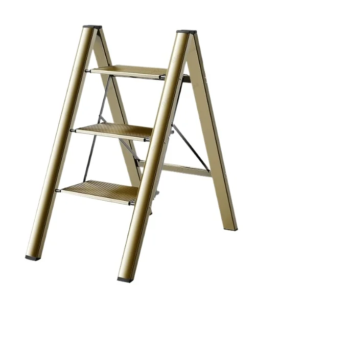

Custom 2.9ft Heavy Duty Folding Three-step Ladder Stool 885mm Lightweight Foldable Stainless Steel 3 Step Kitchen Ladder for Win