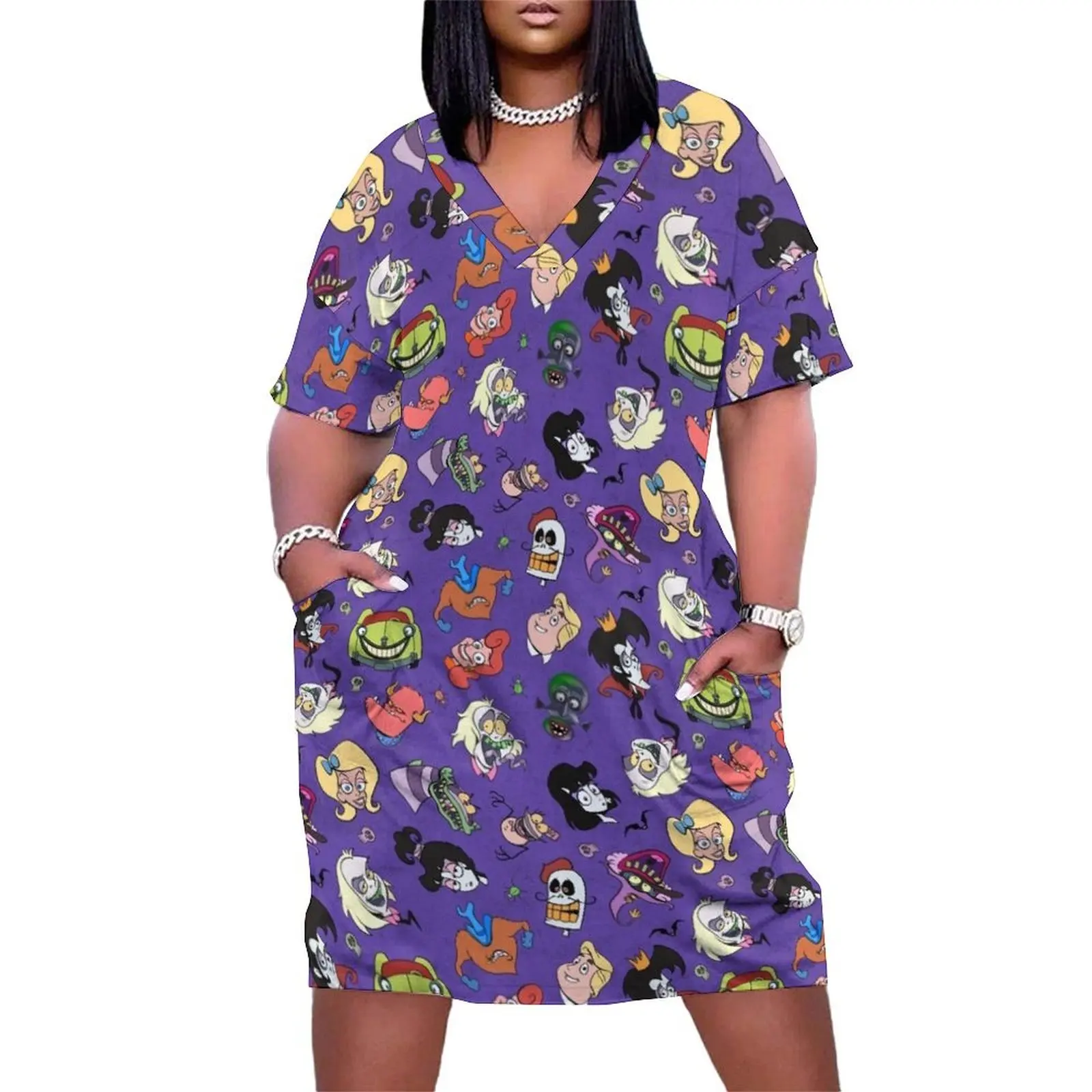 

Handbook for the Recently Deceased - Violet Loose Pocket Dress birthday dress Beachwear ceremony dresses women's dresses luxury