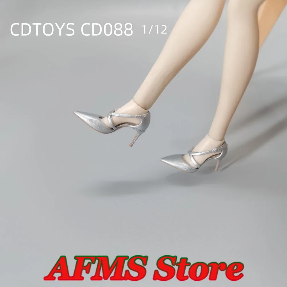 

1/12 Scale Female Soldier Stiletto Cross Strap High Heels One Button Sandals Princess Shoes Fit 6Inch Action Figure Body Dolls