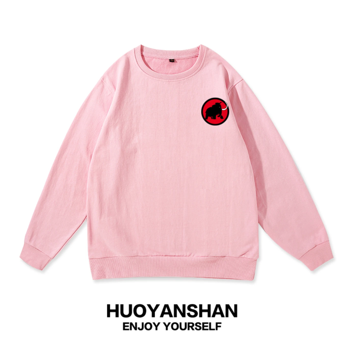 Elephant Crew Neck Sweatshirt for Men, Outdoor Autumn and Winter Sports Top, Casual American Retro Couple Clothing Trendy