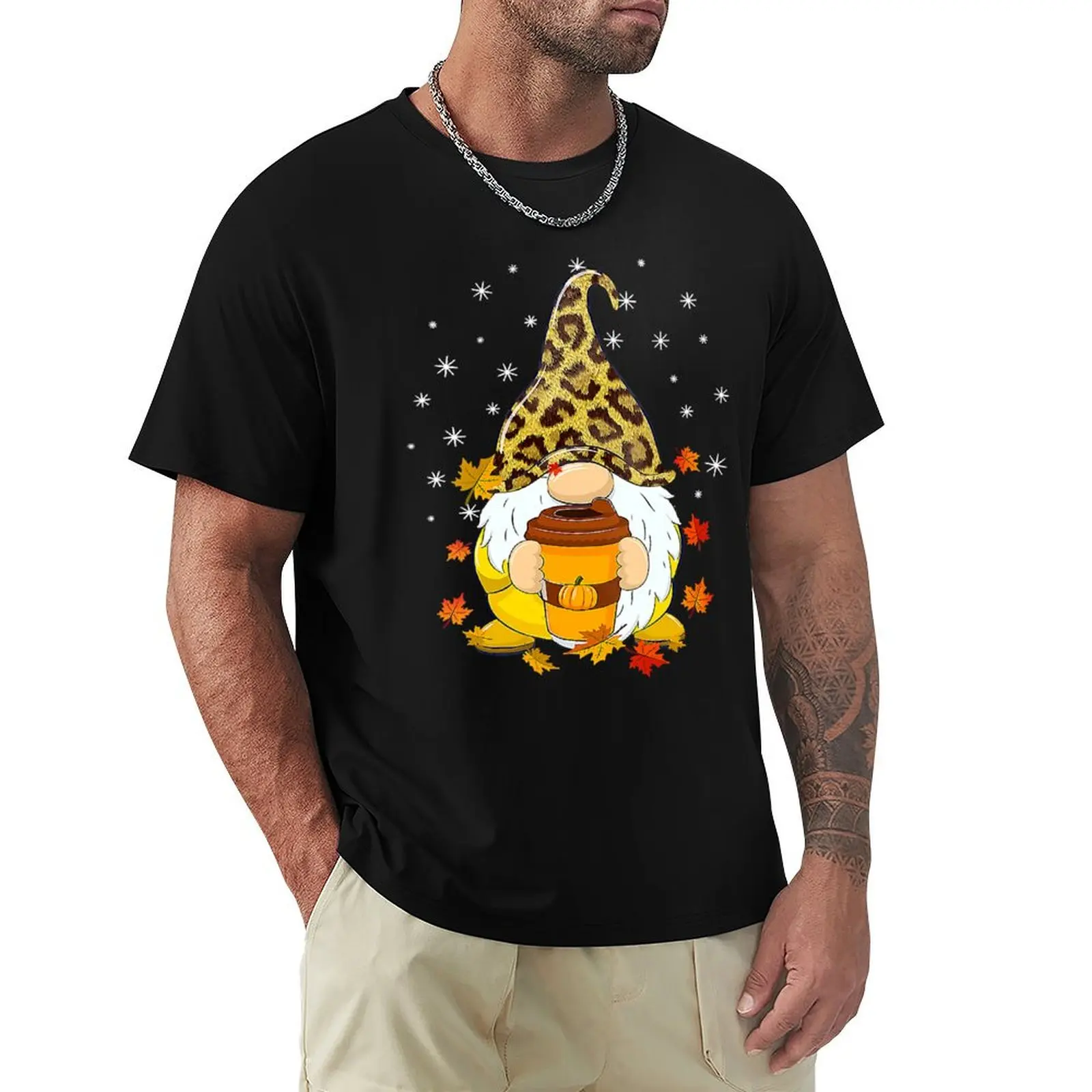 Its Fall Yall Gnome Pumpkin Spice Latte Happy Thanksgiving2 T-Shirt animal prinfor boys anime clothes mens t shirt graphic