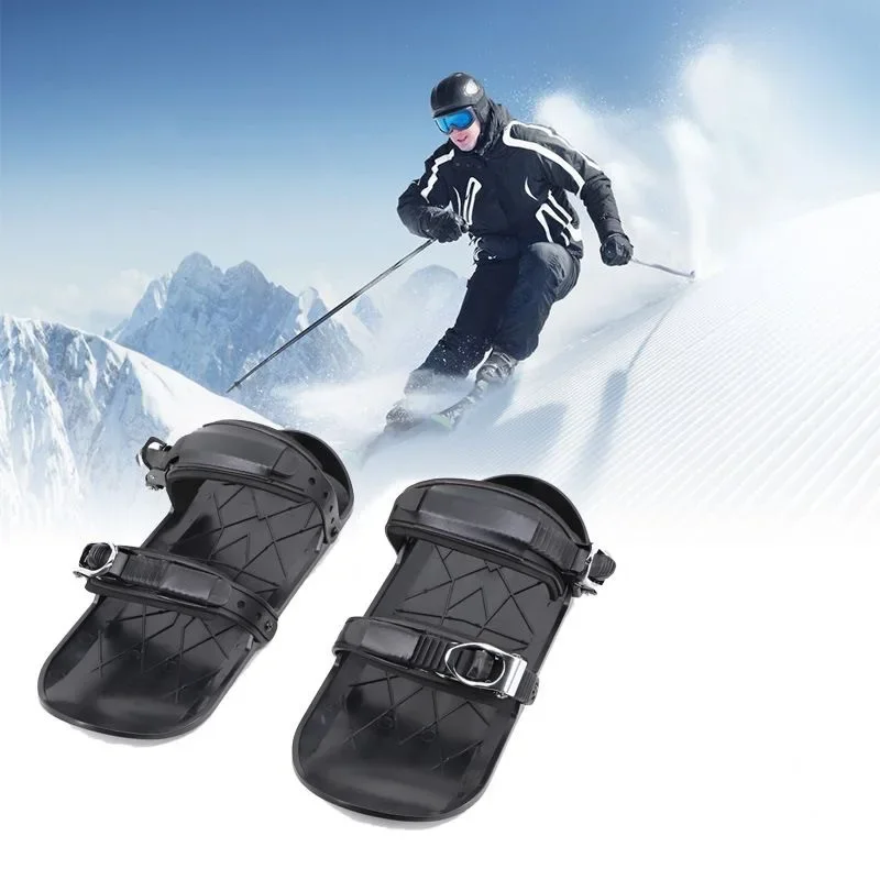 Short Ski Skates Skis Boots Skiboards Adjuatable Adults Short Shoe Snowblades Portable for Winter Outdoor Sports Snow Board