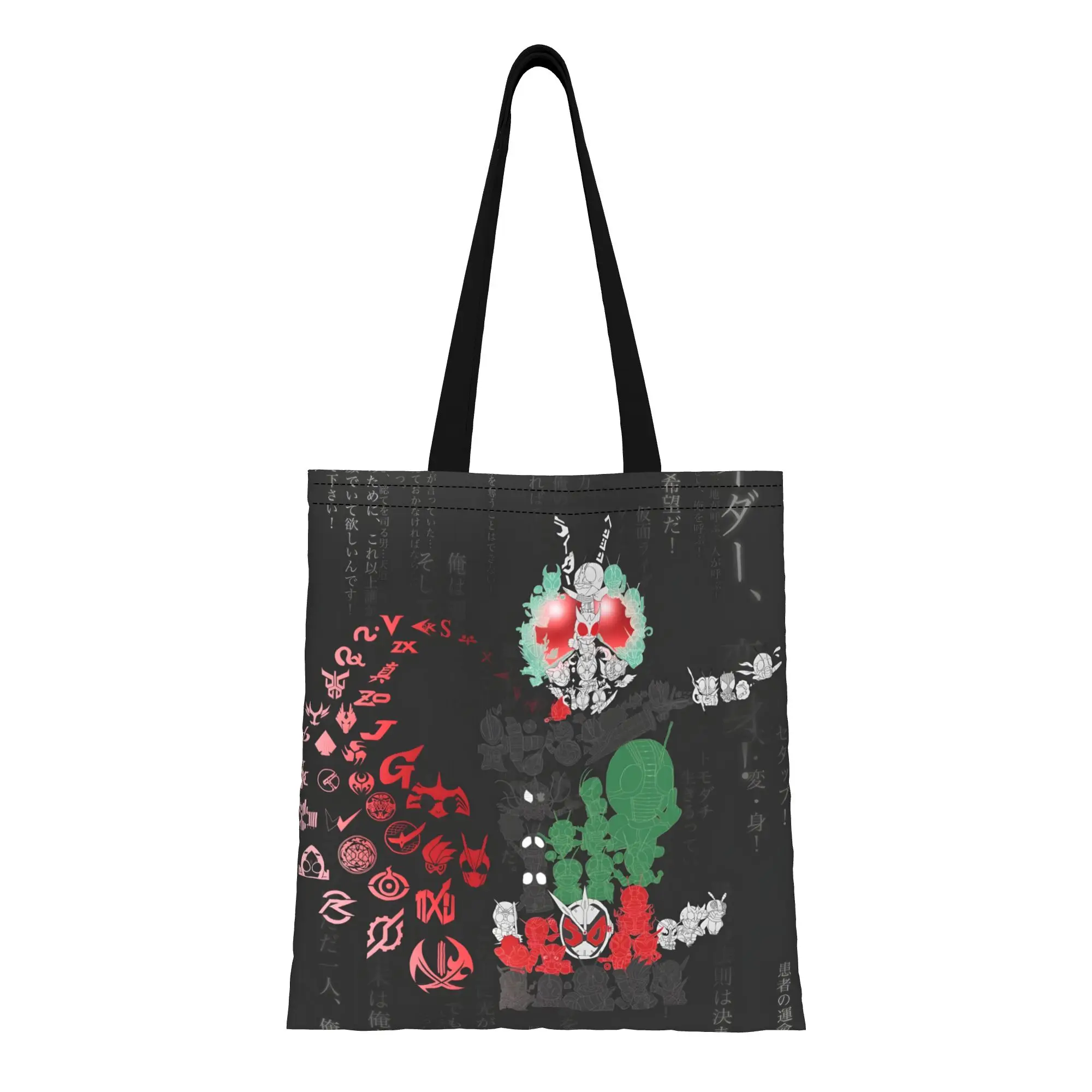 

1PC All Heisei Riders Canvas Tote Bag Kamen Rider Anime Canvas Tote Bag Perfect for Shopping Grocery Travel & Outdoor