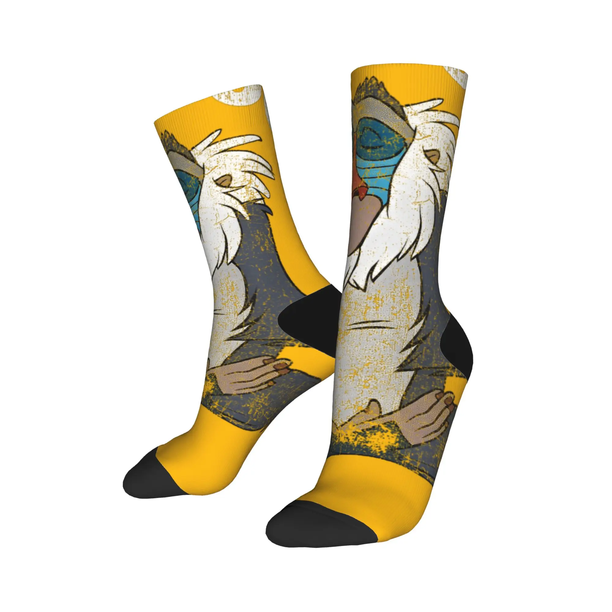 Lion King Rafiki Chill Out Meditation Stockings Design Funny Socks