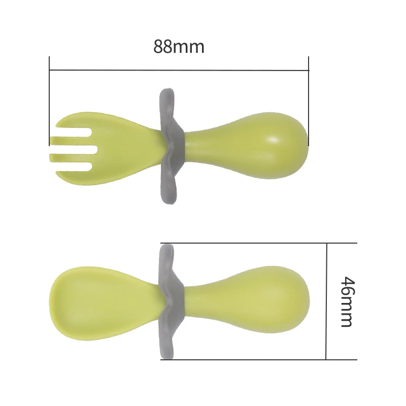 2pcs Baby Silicone Spoon Learning Spoon Set Cute Flower Design Silicone Feeding Spoon Training Baby Reborn Silicone Teether Toys