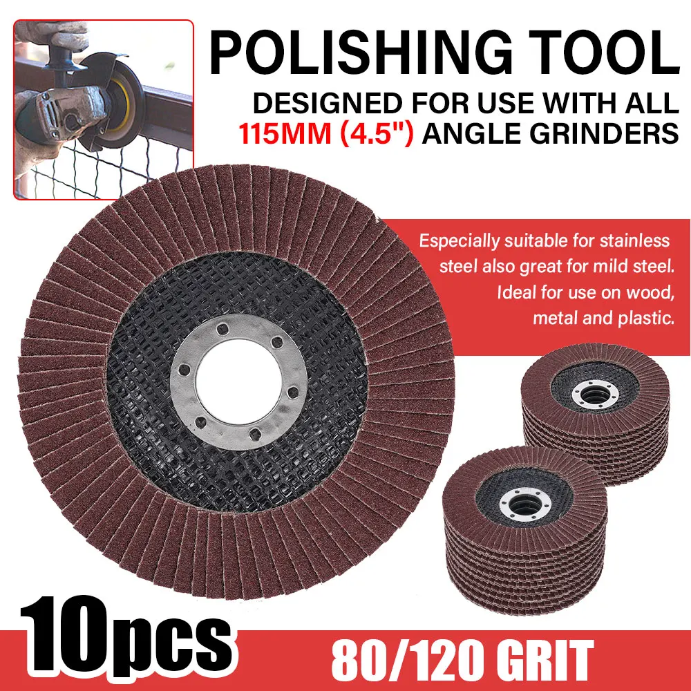 4.5인치 플랩 디스크 40-120 그릿 연마 디스크 4 1/2 다양한 샌딩 연마 휠 알루미늄 산화물 연마 휠