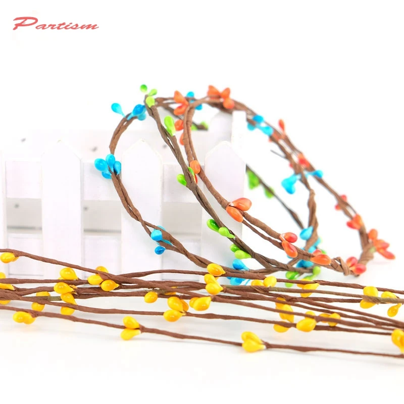 10pcs 65cm Stamen artificial Beads Branches flower Wreath Branches Flower Iron Wire for Home Wedding Decoration Crafts flowers
