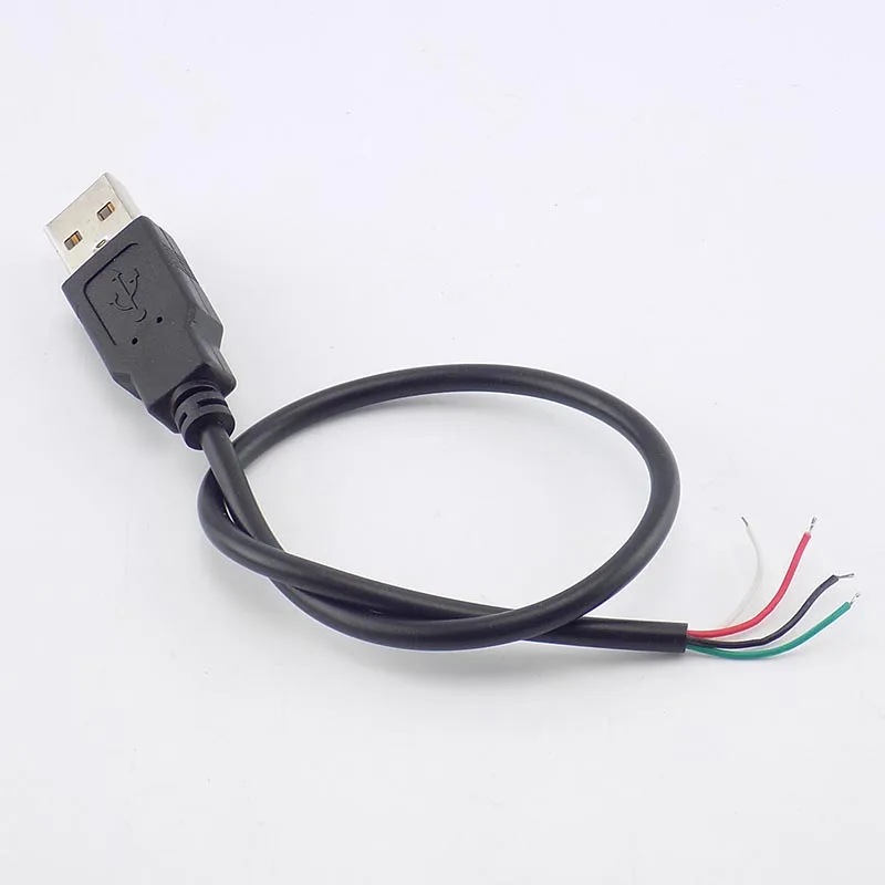 0.3/1/2M DIY Micro USB A Male 4 Pin Wire Data Cable Connector Extension Cord Power Supply Adapter For USB Fan Devices L19