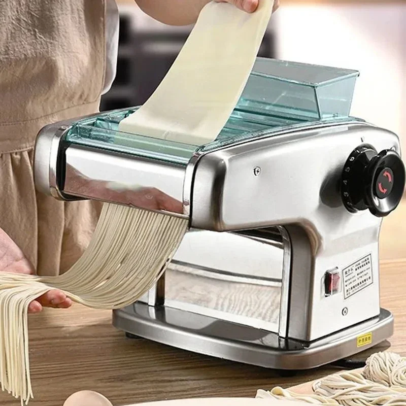 Electric Noodle Dumpling Wrapper Machine Commercial Household Pasta Noodle Maker Machine Stainless Steel Noodle Press Machine