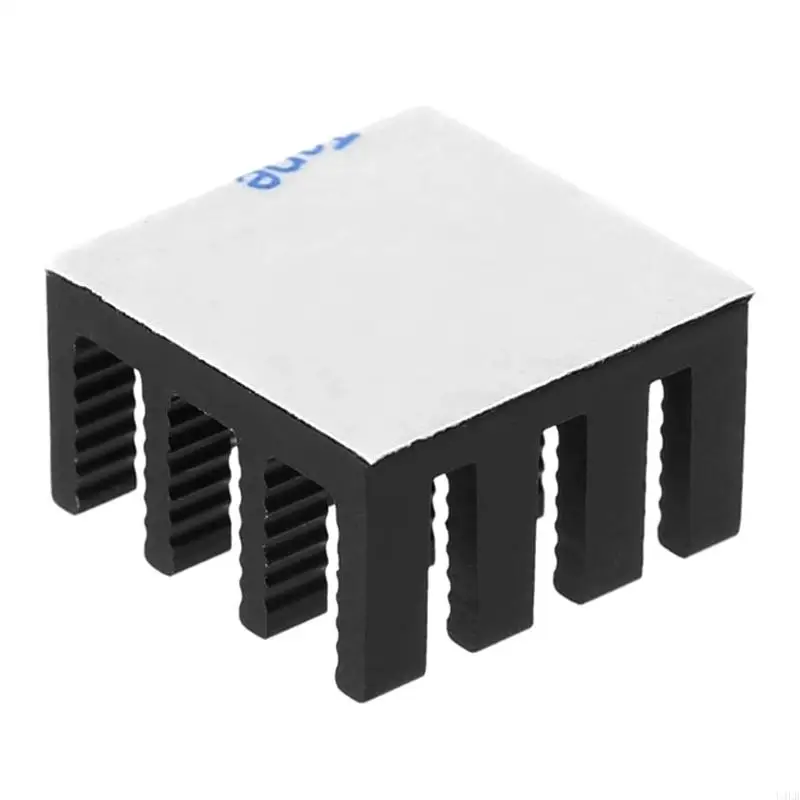 10pcs 14x14x8mm Fin raffreddamento a calore in alluminio con nastro termico per coolli U4LB
