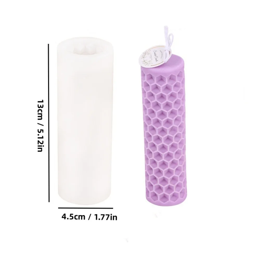 Creative Silicone Honeycomb Candle Mold DIY Concave Dot Pillar Candle Mold Beehives Cylinder Mold Scented Candle Making