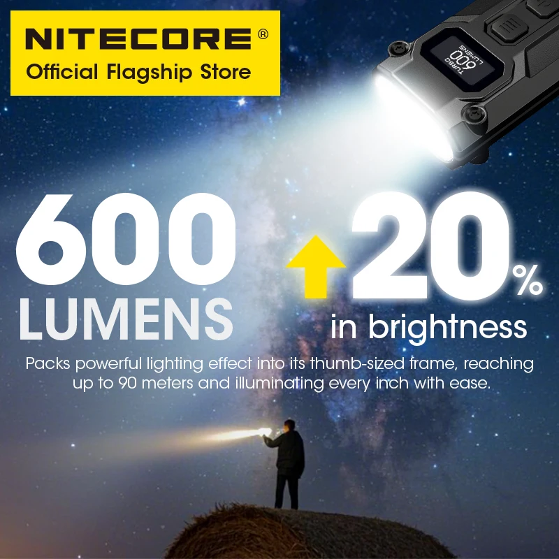 NITECORE TINI3 2025 EDC سلسلة مفاتيح ضوء صغير متعدد الألوان درجات الحرارة مصباح يدوي USB-C قابل لإعادة الشحن 600 لومن، بطارية ليثيوم أيون