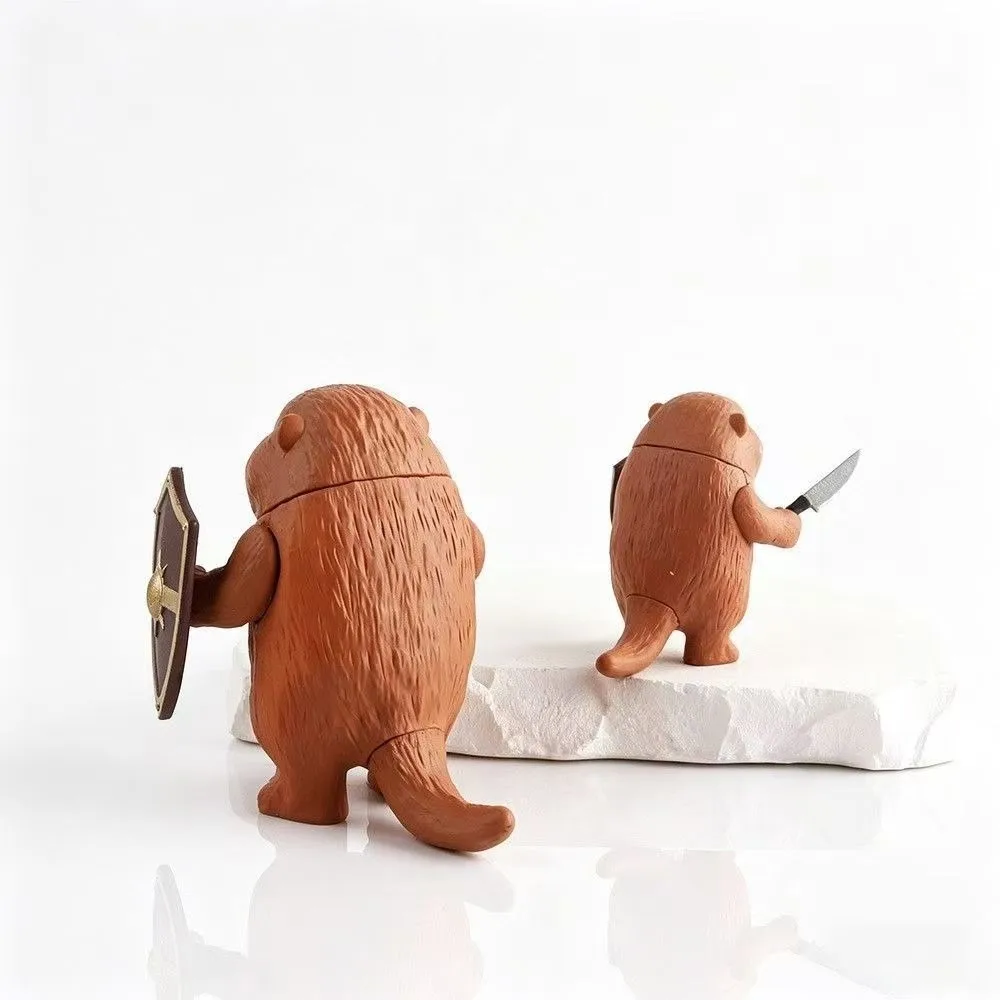 PVC Drog Meme Figure Funny Brown Cartoon Animal Cheems Frog Sword Shield Figurine Holding Sword and Shield